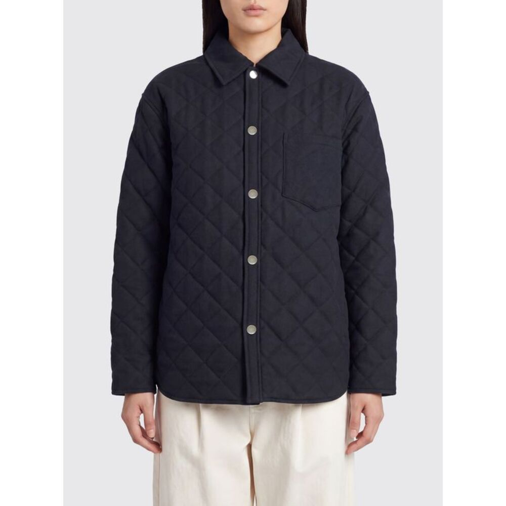A.P.C. Women Quilted Wool Blend Shirt Jacket A.P.C. With Classic Collar